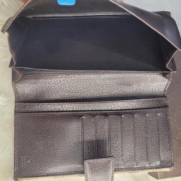 🔹️GUCCI 🔹️canvas long wallet with BOX ✨️🤎 - Picture 9 of 11